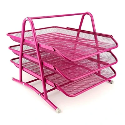 Immagine di Leviatan Scomparti Metallici per L&#039;archiviazione Organizzatore da Scrivania Cassetti Portadocumenti A4 Rete Organizzativa Sistema di Rosa