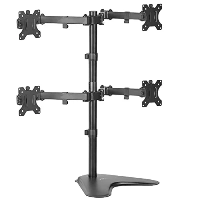 Immagine di VIVO STAND V004F Supporto da tavolo per monitor Quad 13 a 30&quot;, completamente regolabile, può contenere 4 schermi piatti o curvi