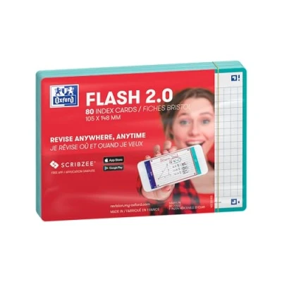 Immagine di Oxford Flash 2.0 80 schede Bristol Cards A6 (10,5 x 14,8 cm) Quadrati piccoli, colore: verde menta