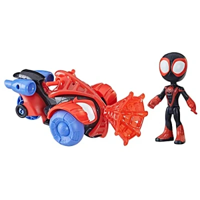 Immagine di Hasbro Spidey e i Suoi Fantastici Amici Techno Racer Veicolo Miles Morales con Accessorio F7455