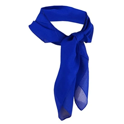 Immagine di TigerTie signore chiffon panno nicki blu reale dimensione 50 cm x foulard sciarpa