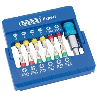 Immagine di Draper 82401 Set di punte per cacciavite colorate con supporto magnetico (13 pezzi)
