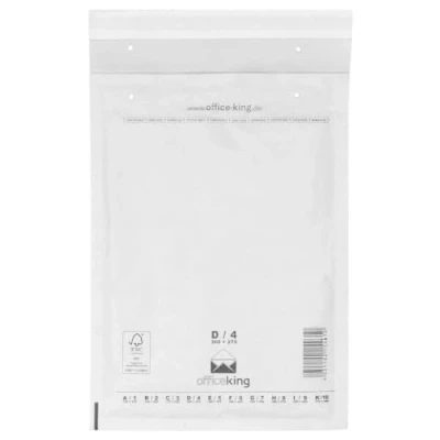 Immagine di officeking 100 buste imbottite D4, 200 x 275 mm, formato DIN B5 C5+, con imbottitura imbottita, colore: bianco