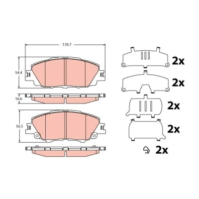 Immagine di TRW GDB2394 Kit pastiglie freno Non predisposto per contatto segnalazione usura con accessori TOYOTA: Corolla XII Station Wagon, Hatchback
