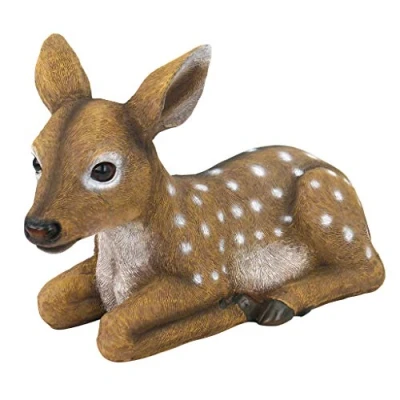 Immagine di Design Toscano QM2787100 Statua di Darby, il Cerbiatto Fulvo della Foresta, Multicolore, 15x37x23 cm