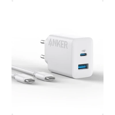 Immagine di Anker caricatore iPhone 20W USB C, per iPad, caricab. rapido da parete C compatibile con 15/iPhone 15 Plus/iPhone Pro/iPhone Pro Max/iPad e altro (con cavo 150 cm)