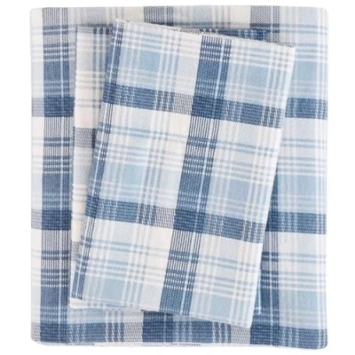 Immagine di WOOLRICH set di lenzuola in 100% flanella cotone, calde e morbide, con tasca elastica da 35,6 cm, stile vita per la stagione fredda, biancheria letto accogliente