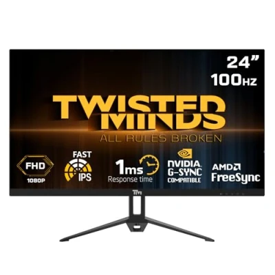 Immagine di Twisted Minds Monitor da gioco Fast IPS Display 24’’ Risoluzione 1920 x 1080 FHD, frequenza aggiornamento 100 Hz, rapporto d’aspetto 16:9, tempo di risposta 1 ms Nero (TM24FHD100IPS)