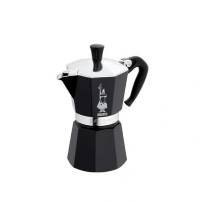 Immagine di Bialetti Caffettiera Moka Express Color, 1 Tazza, Manico anti scottatura, Non adatta a induzione, Tazza (60 ml), Alluminio, Nero