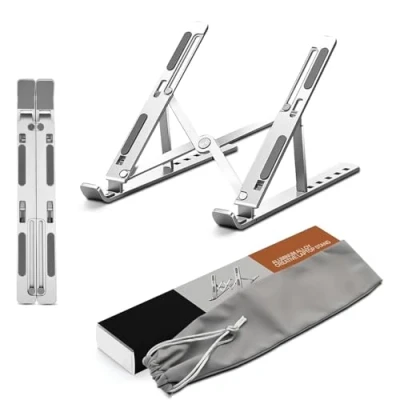 Immagine di K MART Supporto per computer portatile regolabile extra resistente, compatibile con MacBook Air, Pro, Dell, 10 15,6&quot; (argento)