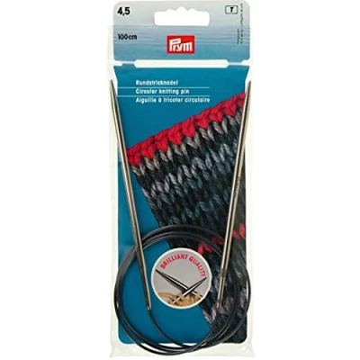 Immagine di Prym Rundstricknadeln MS 100 cm 4,50 mm silberfarbig Ferri da Maglia circolari, Ottone, Argento, 4,5