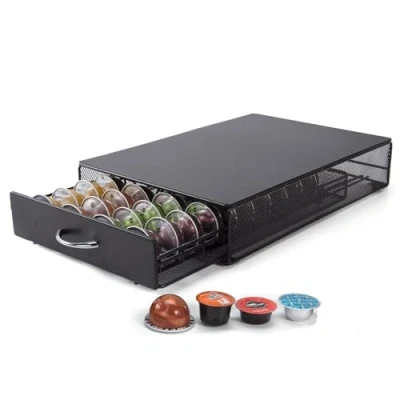 Immagine di SYSYLY Cassetto Porta Cialde caffè,Porta Capsule per caffè Compatibile con Bialetti,Nespresso Vertuo,Lavazza Blue(40pezzi),Nero