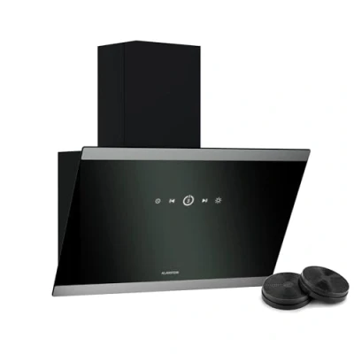 Immagine di KLARSTEIN FlashLine Cappa da Cucina 60cm, Inclinata, Touchscreen, 524 m3/Ora, Efficienza Energetica A++, LED, Silenziosa: 34,5 Db, Nero, Scarico &amp; Ricircolo