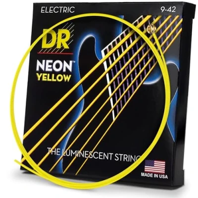 Immagine di DR String NYE 9 Neon Yellow Set di corde per chitarra elettriche