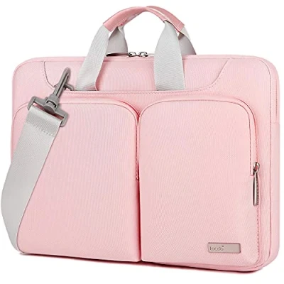 Immagine di Lacdo 360 Protettiva Borsa Portatile Custodia per 13&quot; MacBook Air M3 A3113/M2 A2681/M1 A2337 A2179 2024 2018, Pro M2/M1 A2338 A2251 A2289, iPad M4 /iPad M2 OLED 2024, Rosa