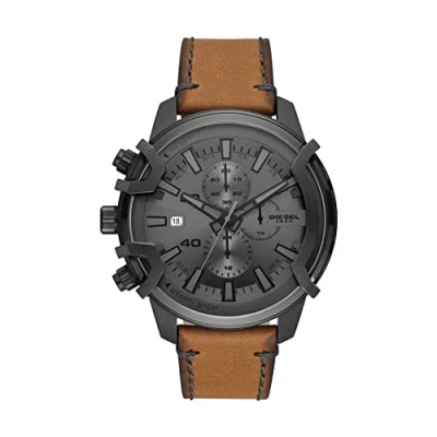 Immagine di Diesel Orologio Griffed da uomo, movimento cronografo, cassa in acciaio inossidabile canna di fucile 48 mm con cinturino pelle, DZ4569