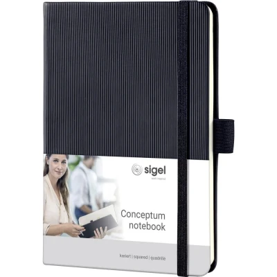 Immagine di Sigel CONCEPTUM® CO131 Taccuino quadretti Nero Numero di fogli: 97 DIN A6