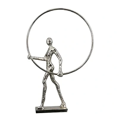 Immagine di Casablanca Scultura, statuetta decorativa, in alluminio, colore argento anticato, altezza 34 cm
