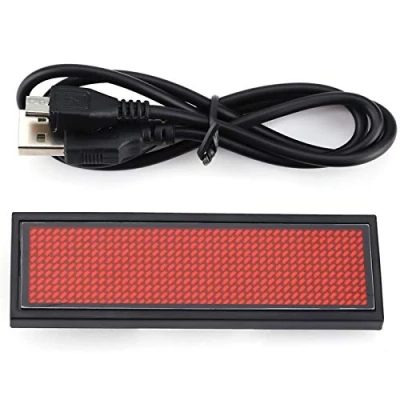 Immagine di Targhetta segnaletica a Scorrimento digitale LED Badge 110 240V ROSSO nome Messaggio Tag Display Tabellone