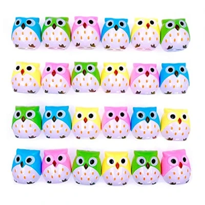 Immagine di JZK 24 x Temperamatite Doppio Foro con Serbatoio temperino Gufo premi Bambini Scuola Idea pensierino regalino Gadget Dopo Festa Compleanno Bimbi