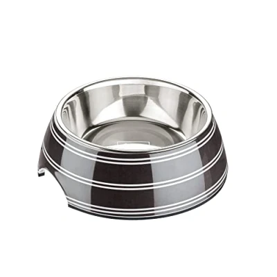 Immagine di HUNTER Silda ciotola in melamina, con acciaio inox, 700 ml, colore: antracite/bianco