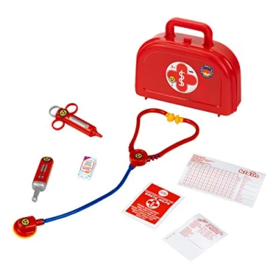 Immagine di Theo Klein Valigetta da Dottore con stetoscopio, siringa, termometro e Molto Altro Valigia Robusta Pratica Maniglia Dimensioni 21 cm x 6,3 17 Giocattolo per Bambini a Partire 3 Anni