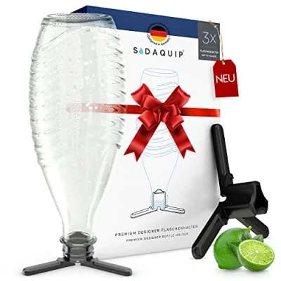 Immagine di Sodaquip portabottiglie Bottiglie in Vetro Cristallo Sodastream 3 Supporti per salvaspazio Scolapiatti di