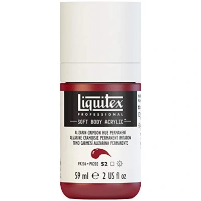 Immagine di LIQUITEX 8870345 Vernice acrilica professionale Soft Body consistenza ricca e opaca, altamente pigmentata, resistente alla luce all&#039;invecchiamento, 59 ml Alizarina carminio permanente imit