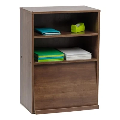 Immagine di Iris Ohyama, Armadio con ante, Ripiano portaoggetti, 2 vani componibili, Design, Solido, Moderno, Multiuso, Ufficio, Camera da letto, Soggiorno, Flap Rack CHR 1, Marrone