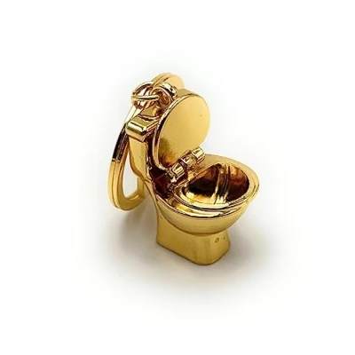 Immagine di H Customs Portachiavi toilette Loo in metallo dorato