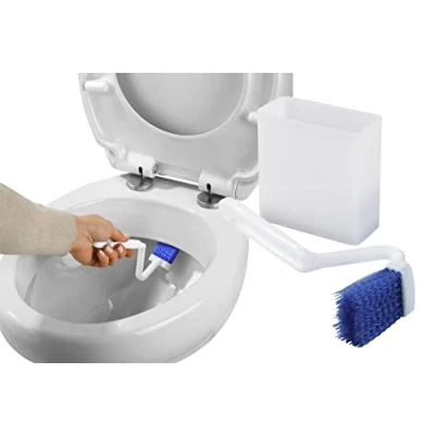 Immagine di Maximex Pulitore per WC con scatola Include portaoggetti da parete 2 ventose, polipropilene, 4,5 x 23 9,2 cm, bianco