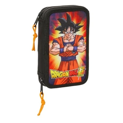 Immagine di Safta DRAGON BALL Astuccio scuola per bambini, con 28 oggetti inclusi, ideale bambini dai 5 ai 14 anni, comodo e versatile, qualità resistenza, 12,5 x 4 19,5 cm, colore: Nero,