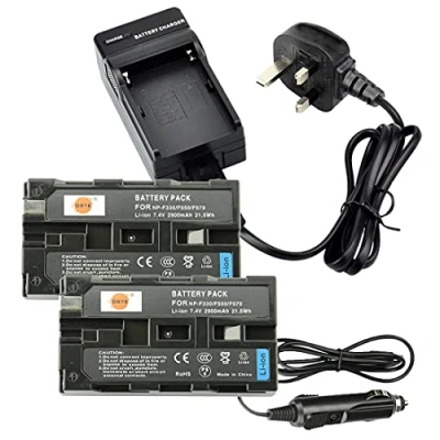 Immagine di DSTE 2PCS batterie ricaricabili agli ioni di litio NP F550 + DC01U da viaggio e auto adattatore Compatibile per Sony CCD RV100 RV200 SC5 SC5/E SC55E SC6 SC65 SC7 SC7/E