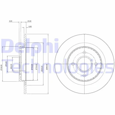 Immagine di DELPHI BG3743 Disco freno 280 10 4 pieno Oleato non trattato senza cuscinetto ruota, anello sensore ABS FORD: Focus Mk1 Hatchback