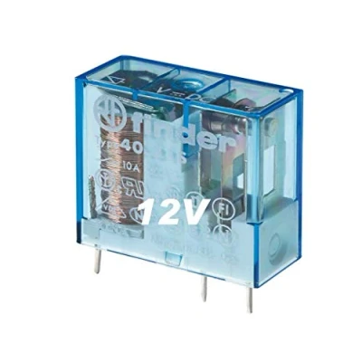 Immagine di Rele Serie 40 Standard 12 Vcc 1 Circuiti 3 Pin Passo 3,5 mm Conmutati 10A Mini Circuito Stampato 29X25X12,4 Finder 40.31.9.012.0000