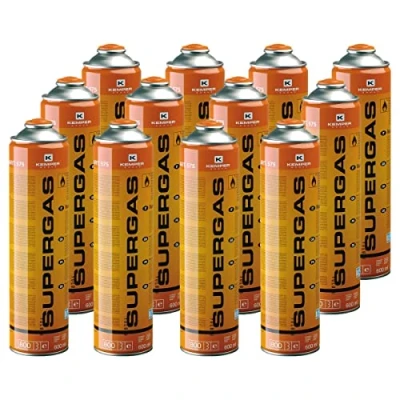 Immagine di Kemper Cartucce di Gas 330g Confezione da 12 bombole propano butano 600ml Bombola Universale valvola 7/16