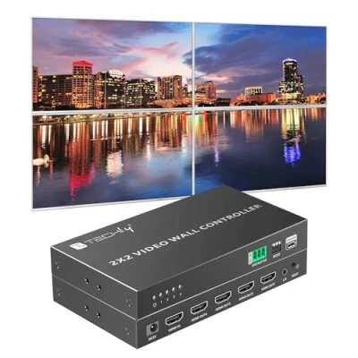Immagine di Techly 368321 Controller per Video Wall 2x2 HDMI 4 Canali Nero