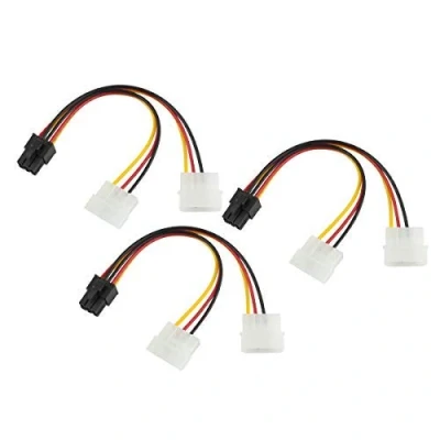 Immagine di Bolongking, cavo adattatore da 6 pin PCI E a 2 x 4 Molex LP4, 15 cm, confezione 3