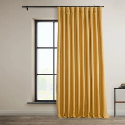Immagine di HPD Half Price Drapes tende oscuranti in finto lino, lunghe 274 cm, extra larghe, lussuose lino per camera da letto e soggiorno (1 pannello), 250 x colore: oro dente di leone
