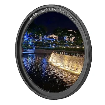 Immagine di SMALLRIG 52mm Magnetic Star Filter Starburst Lens Effetto Cross (8 Punti) con Vetro Ottico HD Multi Nano Coated Frame Filtro Ultra Sottile Senza Angoli Scuri 4218