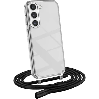 Immagine di MyGadget Cover per Samsung Galaxy S23 Custodia con Corda Case Trasparente Antiurto Laccio Tracolla Practical Stylish Nero