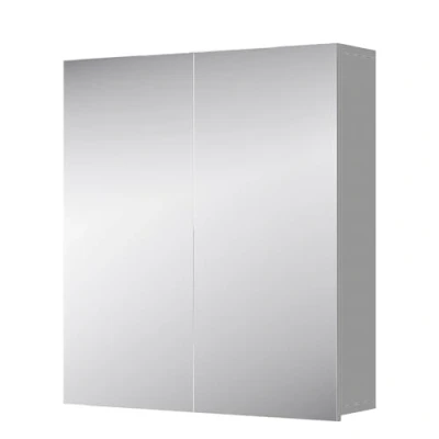 Immagine di Planetmöbel Merkur Armadio a specchio da bagno, 60 cm di larghezza, con specchio, colore: bianco/grigio, senza lampada, x 67 16