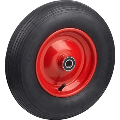 Immagine di Metafranc, 810940, Ruota per carriola con cuscinetti a sfera, diametro 400 mm, tubo in butile e cerchione acciaio, tipo 4.80, portata 8 250 kg