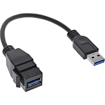 Immagine di InLine® Cavo adattatore USB 3.2 Gen1, connettore A/presa Keystone, 0,2 m