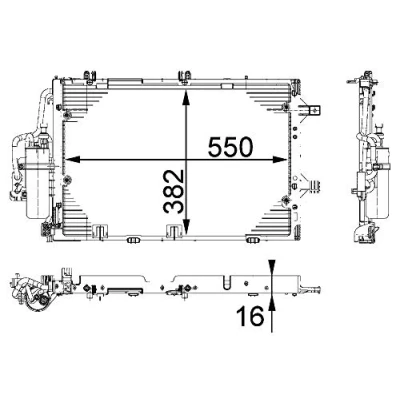 Immagine di MAHLE ORIGINAL AC 335 000P Condensatore con essiccatore 550 OPEL: Corsa C Hatchback, Tigra Twintop