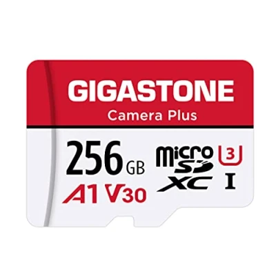 Immagine di Gigastone Scheda di memoria 256 GB Fotocamera Plus Seriale, Velocità riproduzione fino a 100 MB/s. ideale per Full HD Video Gopro Drone Android, A1 Micro SDXC Card con Mini custodia e
