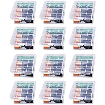 Immagine di GTIWUNG 12 Pezzi Custodia Batteria in Plastica, per Batterie AA/AAA, Trasparente