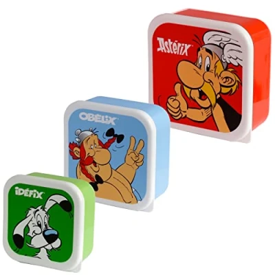 Immagine di Set di 3 Contenitori per Alimenti Asterix, Obelix e Idefix