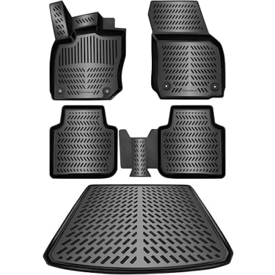 Immagine di ELMASLINE Tappetini in gomma 3D e vasca per bagagliaio Skoda KODIAQ 2 dal 2024 Accessori tappetino