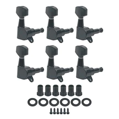 Immagine di Unxuey 6R String Tuning Pegs Keys Accordatore per chitarra elettrica Strat Tele Black